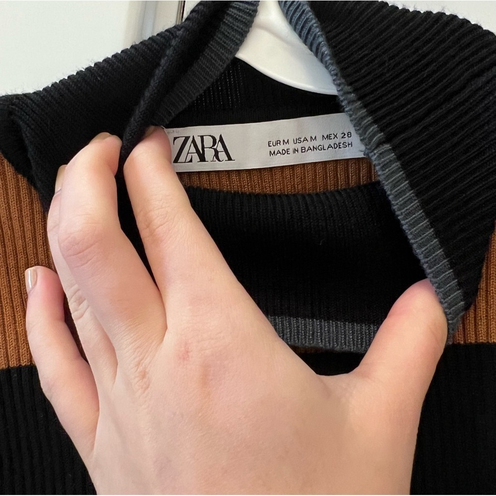 Zara Striped Turtleneck Long Sleeve Sweater- Size M; Beautiful!!! - Picture 4 of 5